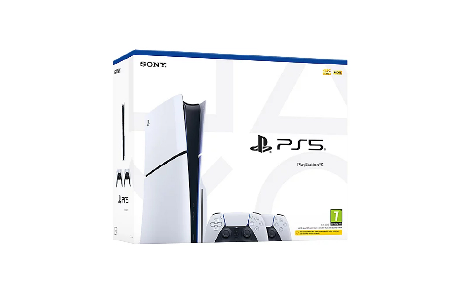 PlayStation 5 Slim Disc Drive Edition - Two DualSense Wireless Controllers Bundle